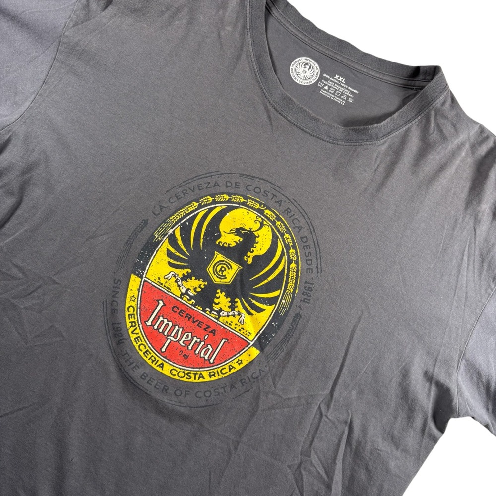 Imperial Cerveza T-Shirt Mens XXL Gray Excellent Costa Rica Beer Graphic Tee